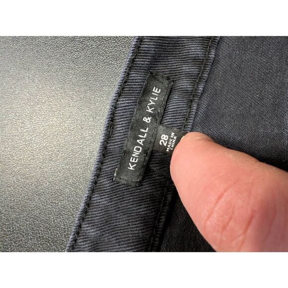 Kendall & Kylie Black Mid Rise Mini Criss Cross Drawstring Womens Denim Skirt 28 - Picture 3 of 4